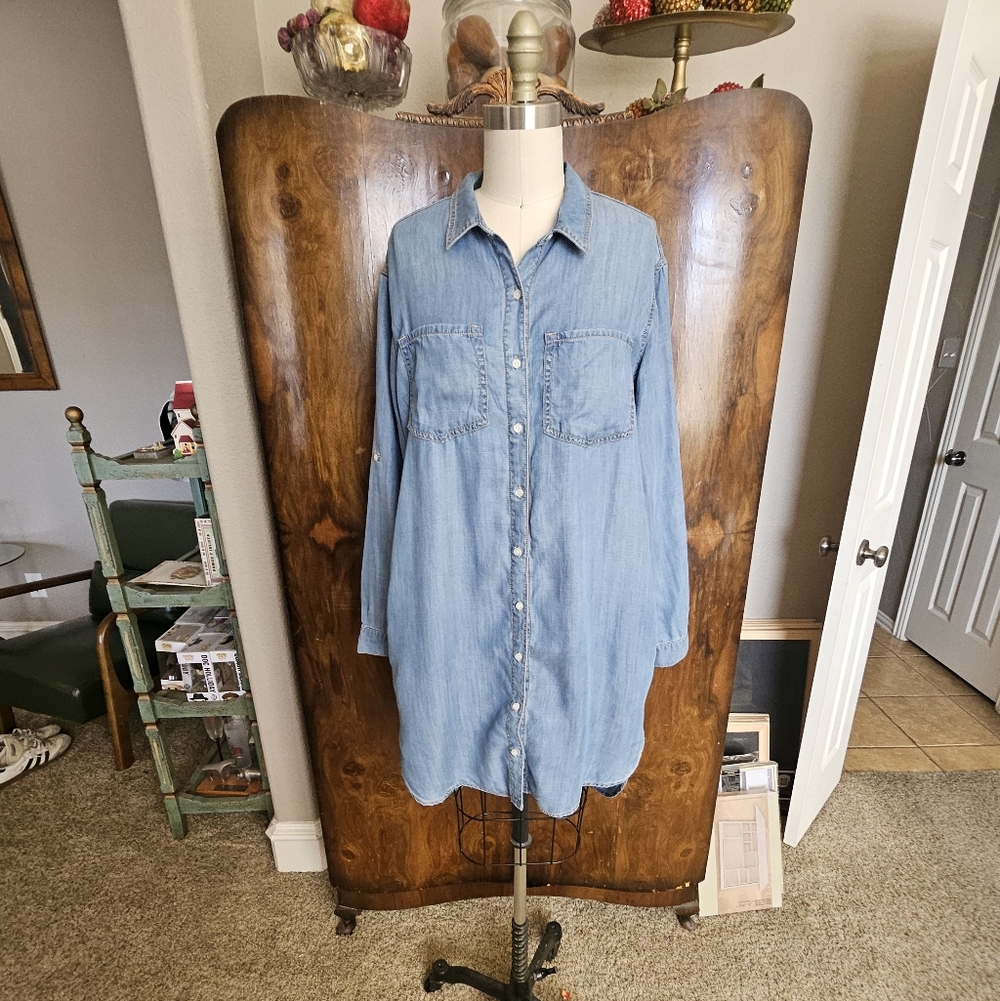 Sneak Peek Light Blue Denim Dress